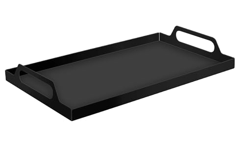 VANRA サービングトレイ トレー 金属製 ハンドル付き 長方形トレイ 装飾トレイ 朝食トレイ コーヒー ティー カフェ おしゃれ 自宅用 レ