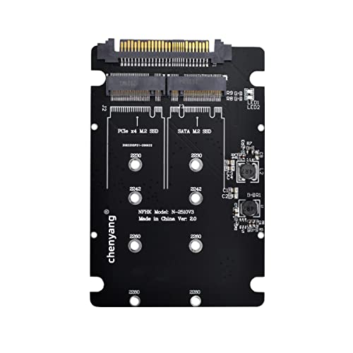 ChenYang M.2 NVME/NGFF SATA SSD to U.2 SFF-8639 2イン1コンボハードドライブコンバーターアダプタ