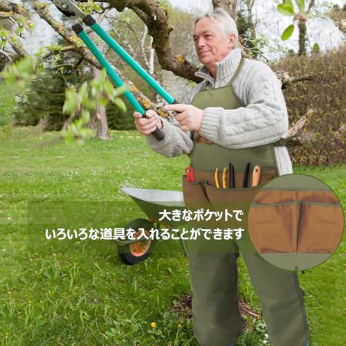 Leixeud 草刈り エプロン 大容量 園芸 ガーデニング 作業用サロペット 作業用家庭...