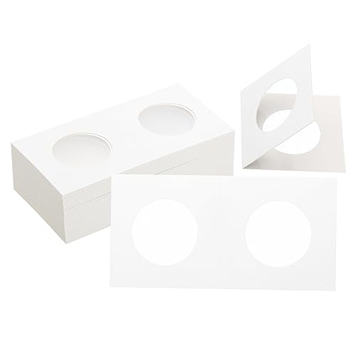 小型類型 - PATIKIL 2 x 2 コインフリップ 50個 29 mm ダンボールコインホルダー ペーパーコインホルダー コイン収集 コレクター用 ホワ