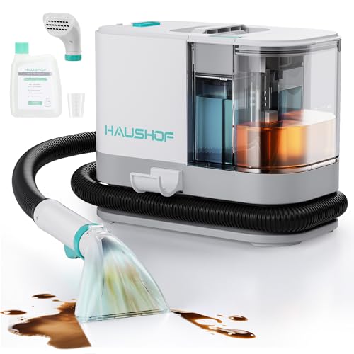 HAUSHOF 2025年新型 カーペットクリーナー リンサー洗浄機 13KPa超強力吸引 ソファ・車用クリーナー 一体型水タンク 水漏れ防止