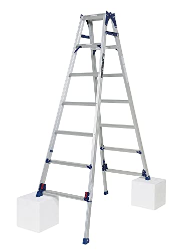 ピカPiCa 脚立 伸縮 かるノビ はしご兼用脚立 四脚アジャスト式 7段 7尺 1.82~2.13m アルミニウム シル..