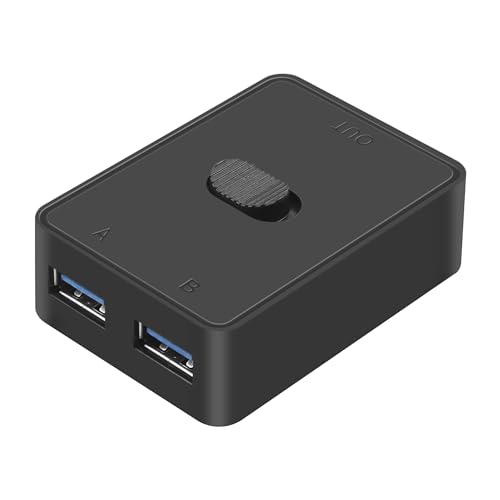 CERRXIAN USB3.0スイッチセレクター USB KVMスイッチャアダプタ 双方向USB共有スイッチ 2 in 1 Out/ 1 in