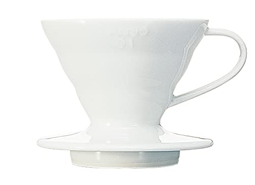 Coffee Kettles - HARIOハリオ V60 透過ドリッパー 01 セラミック ホワイト 1~2杯用 コーヒー ハンドドリップ 日本製 VDCR-01-W