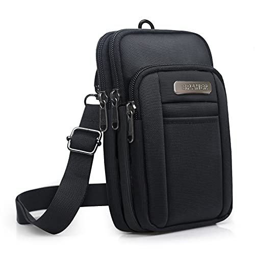 SPAHER スマホポーチ メンズ 小物入れ ウエストポーチ 防水 ベルトポーチ 小さめ マルチポーチ 旅行 ア..
