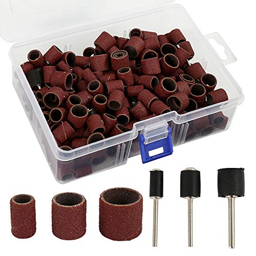 elfishjp サンディングバンド ネイルドリルビット240個入り ロータリー 工具 ドラムマンド 研削、研磨 ..