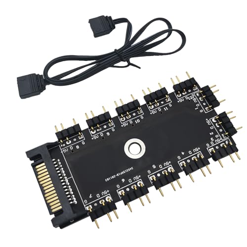 rgb ハブ CTRICALVER 1?11ポートARGB HUB 5V 3Pin RGBスプリッターハブ SATA/IDEポート付き電源50c