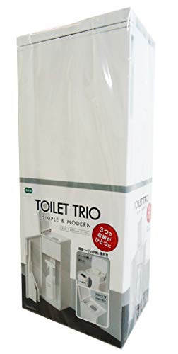 オーエ トイレ収納ケース TOILET TRIO ホワイト 約縦41×横17×奥行12.7cm トイレブラシ トイレ用洗剤 お..