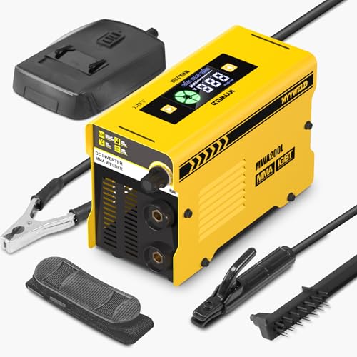 MYYWELD 溶接機 100v アーク溶接 200A インバーター直流半自動 上部LCDデザイン ミニポータブル溶接機 ..