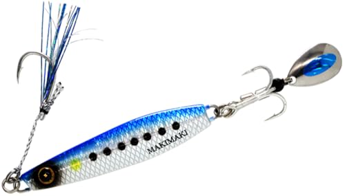 ハヤブサHayabusa カンタン巻くだけブレードジグ ジャックアイ マキマキ 80g No.12 リアル魚鱗ブルーイワシ網目夜光 FS417