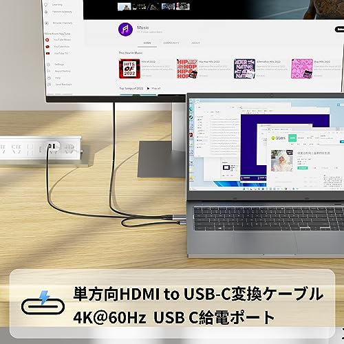 HDMI to Type-C �Ѵ������֥� 4K��60Hz 2.5m USB-C���� Hdmi to USB Type C AR ���饹 HDM