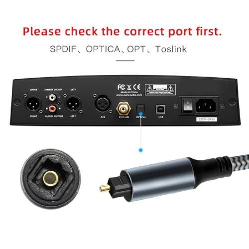 Cablecc USB-C - SPDIF 光オーディオケーブル USB C オス - Toslink メス デジタル光オーディオケーブル ノー