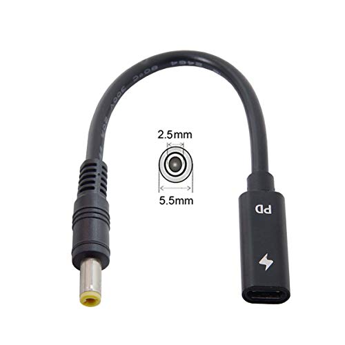JSER Xiwai Type C USB-C メス入力 - DC電源 PD充電ケーブル ノートパソコン用 18-20V 5.5x2.5mm nicobest-10054287 nicobeststore サンプル画像2