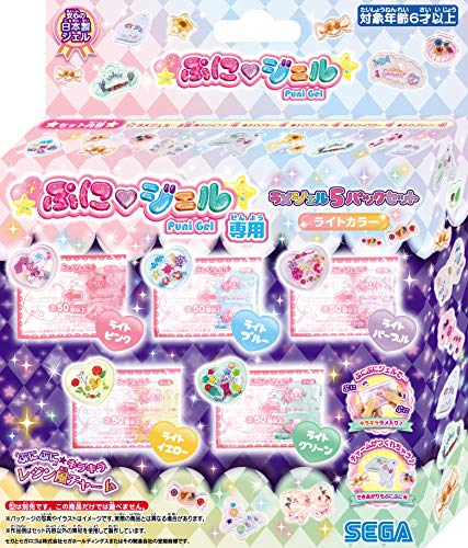 乐天商城 - セガフェイブ SEGA FAVE ぷにジェル専用ラメジェル5パックセット ライトカラー