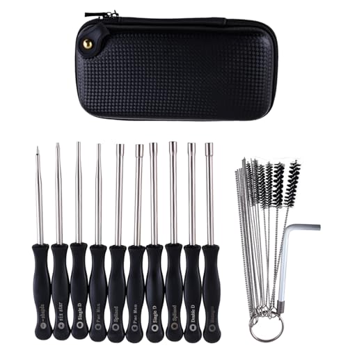 KITISUNI キャブレター 調整ツール 10本セット 調整可能なスクリュードライバー エンジンツール キャブレター用ピンクリーナー 収納ケー