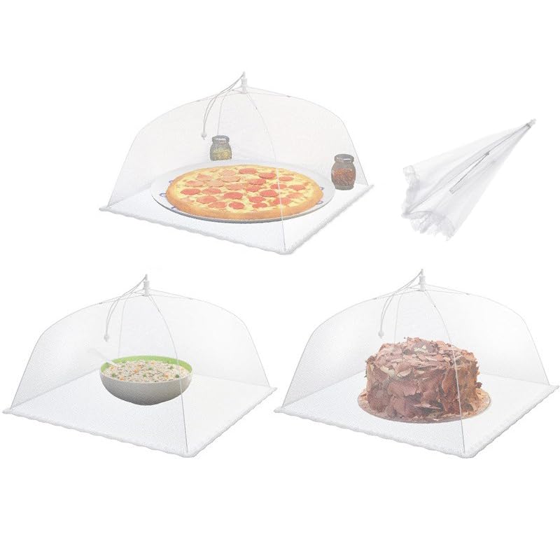 食卓カバー フードカバー 傘タイプ 食卓フードカバー 折り畳み式 キッチンパラソル3個入り 食卓覆い ホ..