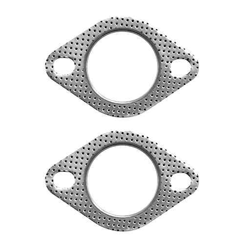ZHEJIA マフラー排気ガスケット2枚入りターボガスケット金属リングセラミックフランジガスケットオートバイ用マフラーガスケット