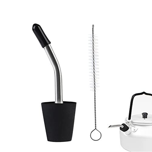 Yoseka ケトル用 注ぎ口 延長注ぎ口 アウトドアケトル スキッター ポット 器具 キャンプ ケトル 洗浄ブラシ付き ノズル コーヒー 部品