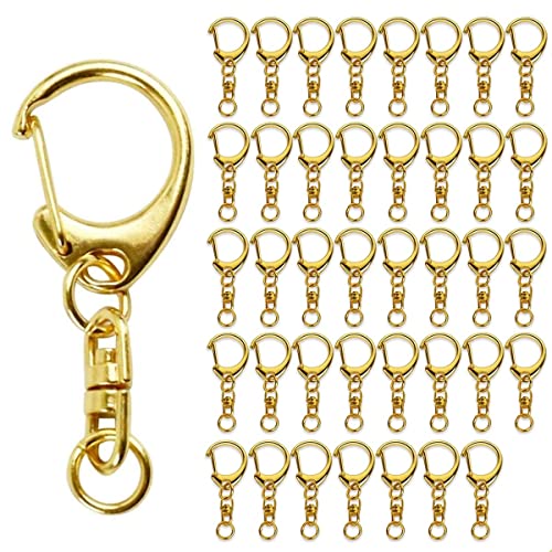 キーホルダー金具 50個入ワンタッチキーホルダー 回転カン付き ハンドメイド キー...