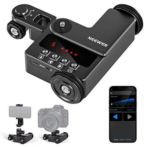 NEEWER 電動カメラドリー iOS/Androidスマートフォン用アプリコントロール付き ボールヘッド 卓上スライダー 5段階スピード/動画