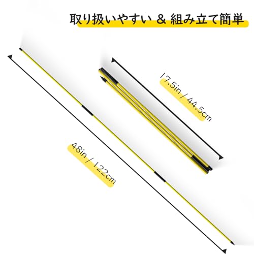MoKo ゴルフアライメントスティック 2本セット 全長122cm ツアースティック スイン...