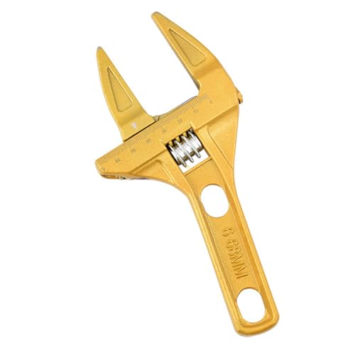 モンキーレンチ ワイド たて型 水栓レンチ 大開口 水道管レンチ 水栓スパナ 薄型 軽量 修理 作業 水道 レンチ 便利工具 アップグレードモデ