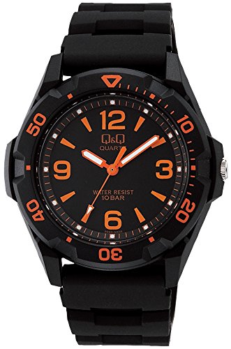 TIMEX - シチズン Q&Q 腕時計 アナログ 防水 ウレタンベルト VR44-003 メンズ オレンジ