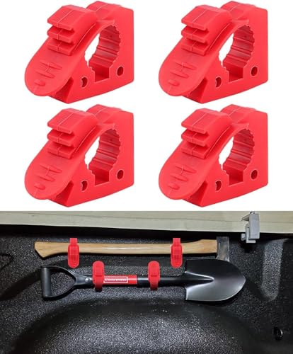 NORTHYUN 4個 ショベルホルダー 直径：29mm~35MM対応 クイッククランプ ラバー製 壁面取付クランプ スコップホルダー 懐中電