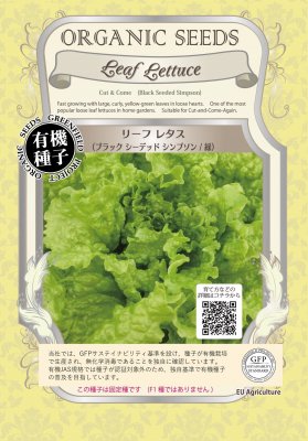 有機種子 固定種 リーフレタス ブラックシーデッドシンプソン 0.6g 緑 種 野菜 種子 オーガニック グリーンフィールドプロジェクト 追跡可能メール便選択可