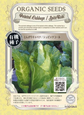 有機種子 固定種 とんがりキャベツ 20ml種 シュピッツコール 野菜 種子 オーガニック グリーンフィールドプロジェクト 追跡可能メール便選択可【大袋・お取り寄せ】 1