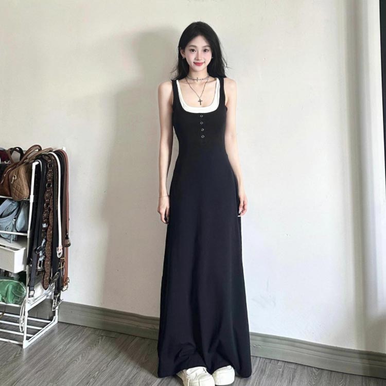 ワンピース ロングワンピース レディース キャミワンピース タンクトップワンピース 体型カバー ワンピ タイト Aライン ワンピース ノースリーブ Uネック 春 夏 可愛い キャミ マキシ丈 ロング