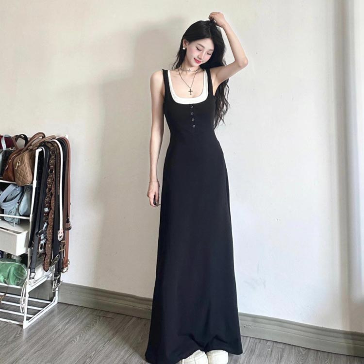 ワンピース ロングワンピース レディース キャミワンピース タンクトップワンピース 体型カバー ワンピ タイト Aライン ワンピース ノースリーブ Uネック 春 夏 可愛い キャミ マキシ丈 ロング