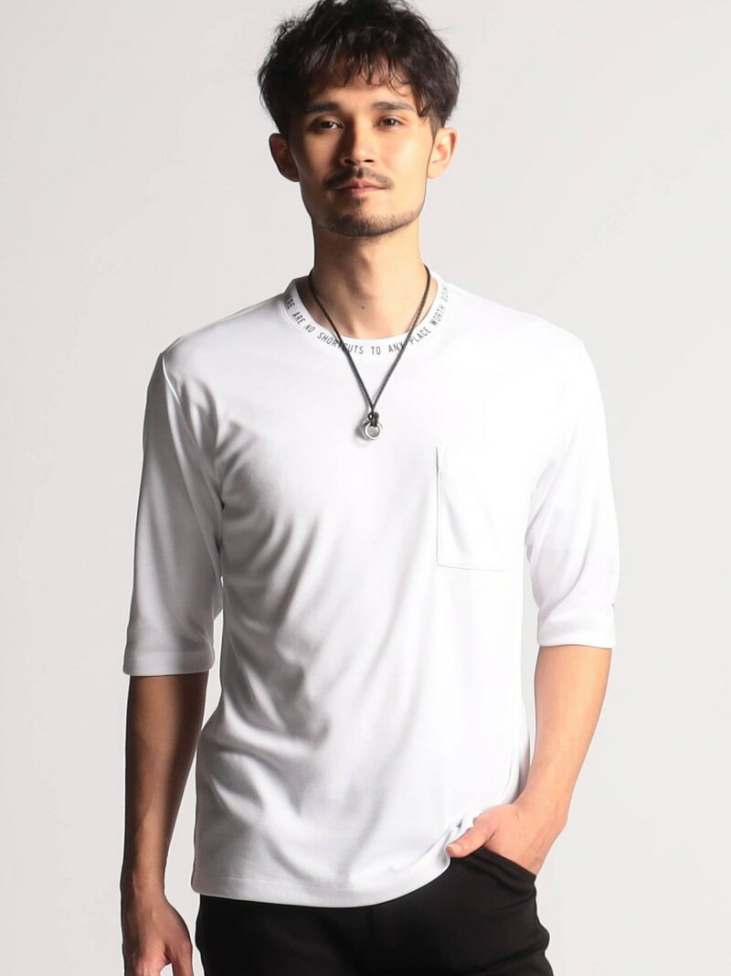 ロゴプリントポケット半袖Tシャツ NICOLE CLUB FOR MEN ニコル トップス カットソー・Tシャツ ホワイト オレンジ ベージュ ブラック【送料無料】[Rakuten Fashion]