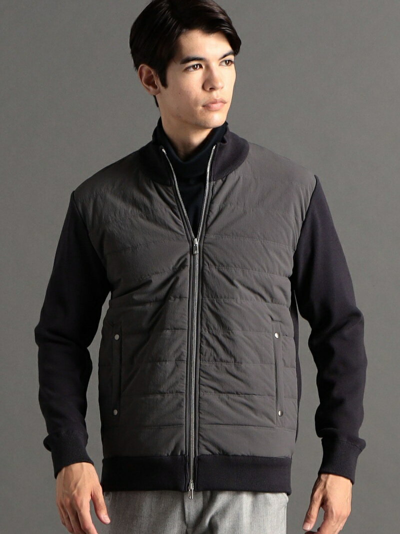 【SALE／46%OFF】【ex/tra】コンビネーション ニットブルゾン MONSIEUR NICOLE ex/tra ニコル トップス ニット ブラック グレー【RBA_E】【送料無料】[Rakuten Fashion]