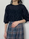 【SALE/50%OFF】WEB限定チュールビスチェ&袖ドレープカットソー NICOLE CLUB ニコル クラブ トップス その他のトップス ブラック ホワイ...
