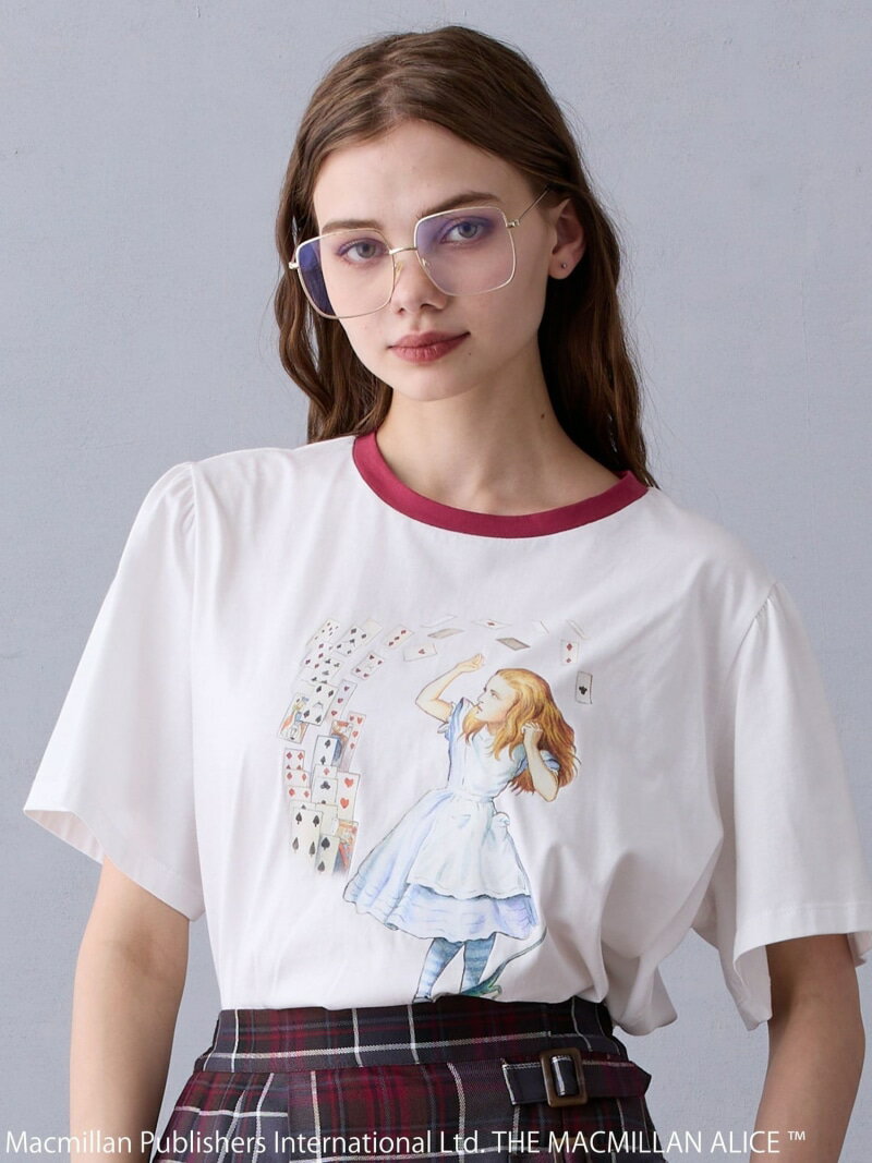 THE MACMILLAN ALICE マクミラン・アリスプリントコラボTシャツ NICOLE CLUB ニコル クラブ トップス カットソー・Tシャツ グレー【送料無料】[Rakuten Fashion]