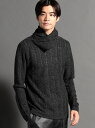 【WEB限定】ヘリンボン柄アフガンネックプルオーバー HIDEAWAYS NICOLE ニコル トップス ニット レッド ホワイト ブラック【送料無料】[Rak...