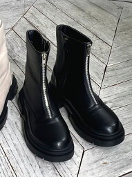 フロントZIPブーツ NICOLE CLUB ニコル クラブ シューズ・靴 ブーツ ブラック ベージュ【送料無料】[Rakuten Fashion]
