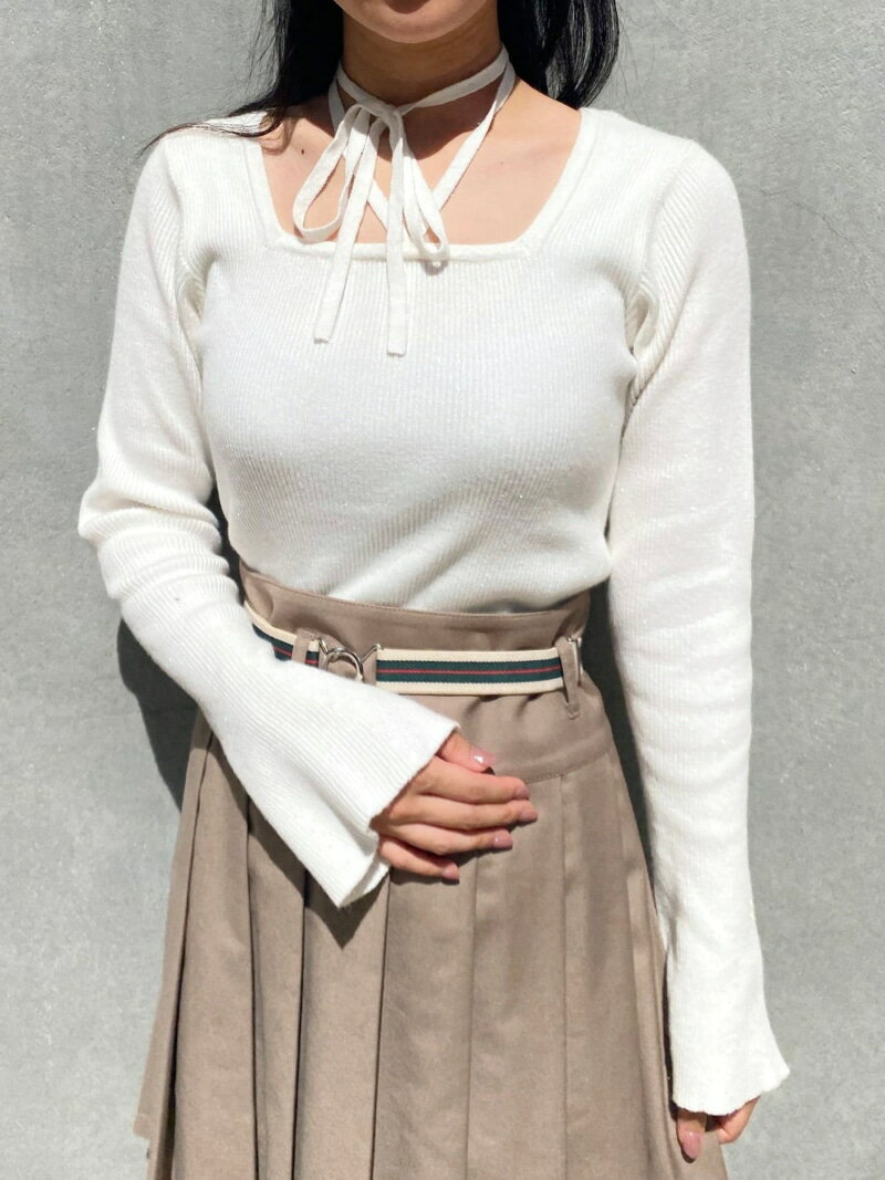 【SALE／50%OFF】袖フレアリブニット NICOLE CLUB ニコル クラブ トップス ニット ブルー ブラック ホワイト【RBA_E】[Rakuten Fashion]のサムネイル