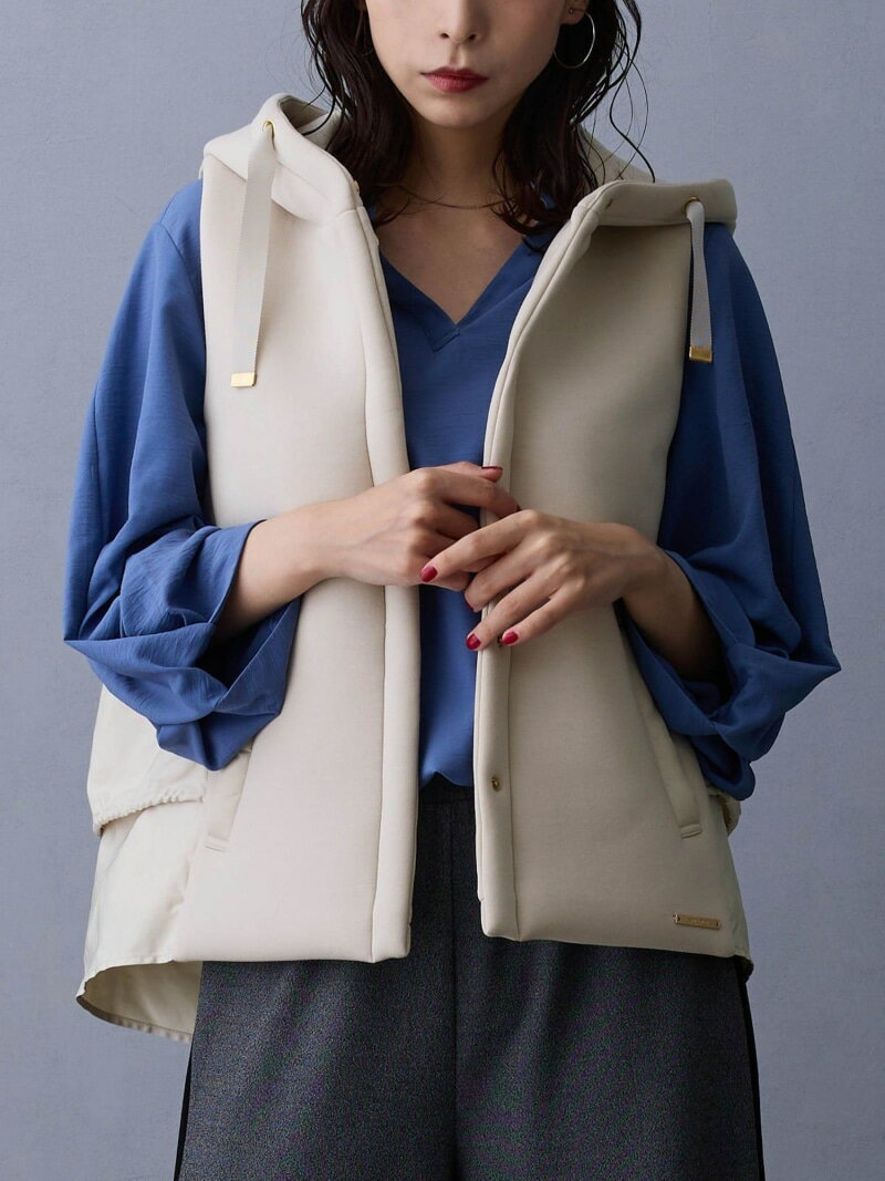 【SALE／15%OFF】異素材使いのフードベスト NICOLE white ニコル クラブ トップス ベスト・ジレ ブラウン ホワイト グレー【RBA_E】【送料無料】[Rakuten Fashion]