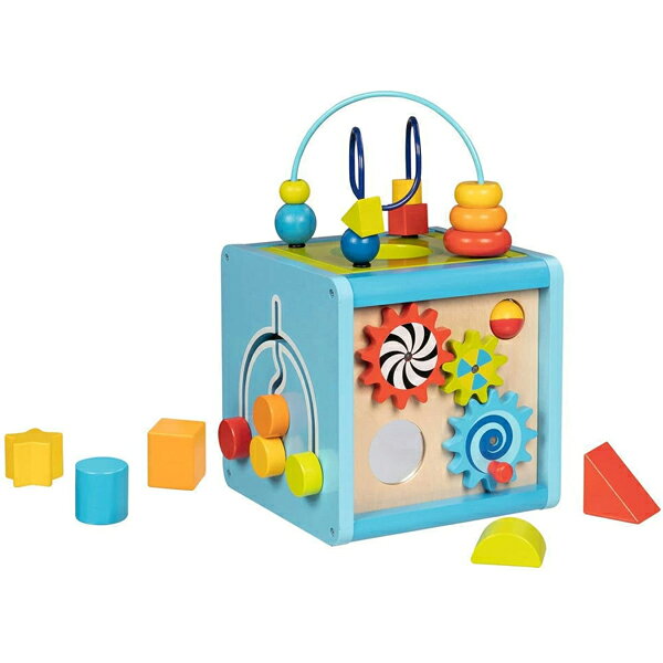 Rakuten - ゴキ社　アクティビティーキューブ　知育玩具 3歳 4歳 誕生日 誕生日プレゼント 木のおもちゃ 木製 知育 赤ちゃん 男の子 男 女の子 女 出産祝い 玩具 子供 ギフト 幼児 プレゼント パズル 海外 歯車 クリスマスプレゼント