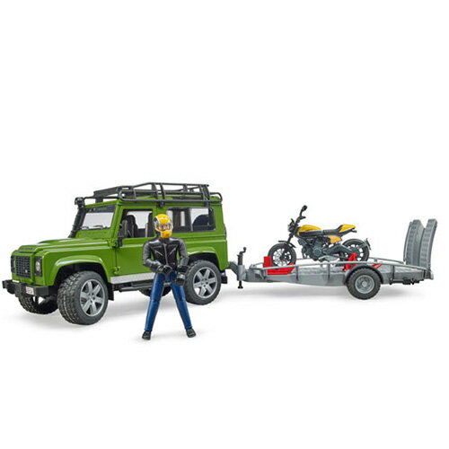 ブルーダー Land Rover Def.ワゴン＆牽引トレーラー＆Ducati FT（フィギュア付き） 車のおもちゃ 砂場 ダンプカー トラック 子供 ドイツ 誕生日 誕生日プレゼント 男の子 男 3歳 4歳 5歳 玩具 幼児 | 車 おもちゃ 乗り物 bruder クリスマス クリスマスプレゼント プレゼント