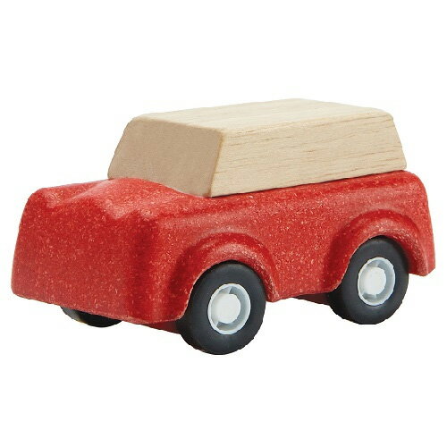 プラントイ レッドSUV 車のおもちゃ 木のおもちゃ 誕生日 誕生日プレゼント 木製 子供 男の子 男 2歳 3歳 4歳 出産祝い 玩具 車 プレゼント 木 ギ...