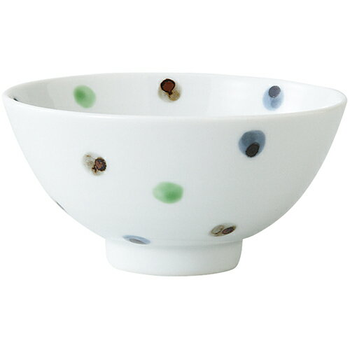 乐天商城 - 波佐見焼 吉村陶苑　彩色点 姫碗 緑　お茶碗 磁器 うつわ 国産 日本製 食器 瀬戸物 陶器 焼き物 おしゃれ ギフト プレゼント お祝い 母の日 敬老の日 クリスマスプレゼント