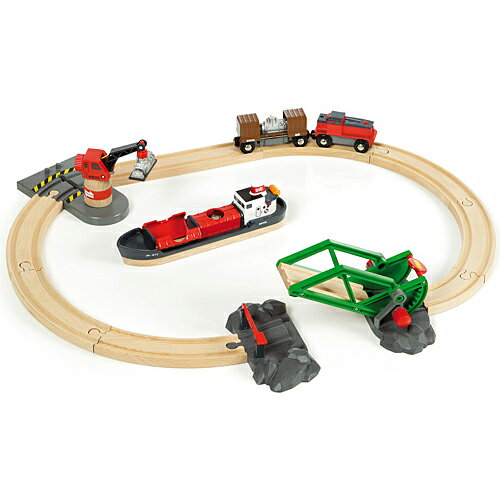 送料無料 BRIO ブリオ 木製 レールセット カーゴハーバーセット 木のおもちゃ 電車 子供 誕生 ...