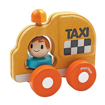 車のおもちゃ 木のおもちゃ 誕生日 誕生日プレゼント　プラントイ　タクシー　木製 子供 男の子 男 1歳 2歳 3歳 出産祝い