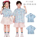キッズ ダンス衣装 レインボー ストライプ シャツ ユニセックス 子供服 カジュアルシャツ 男の子 女の子 半袖 シャツ かわいい 演出服 舞台 団体服 応援団 幼稚園 小学校 クラス活動 シャツ 運動会 トリートダンス ジャズダンス チアガール 練習着 ブルー 110-180