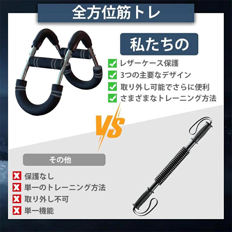 ここに楽天市場店の【時間限定！15%OFFクーポン】腕力トレーナー 多機能腕力トレーナー 筋トレ器具 アームバー U字型腕トレーナー 胸筋トレーニング器具 自宅 エキスパンダー 運動器具 筋トレグッズ 大胸筋 腹筋 上腕二頭筋 広背筋 筋トレ 背筋 抵抗感調節可能 トレーニング 自宅運動器具｜アングル3