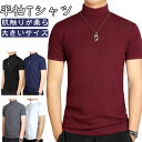 薄手 Tシャツ ハイネック 春夏 半袖 tシャツ 無地 メンズ 春 ハイネックtシャツ 通勤 ゴルフウェア インナー ティーシャツ 5分袖 カットソー tシャツ...