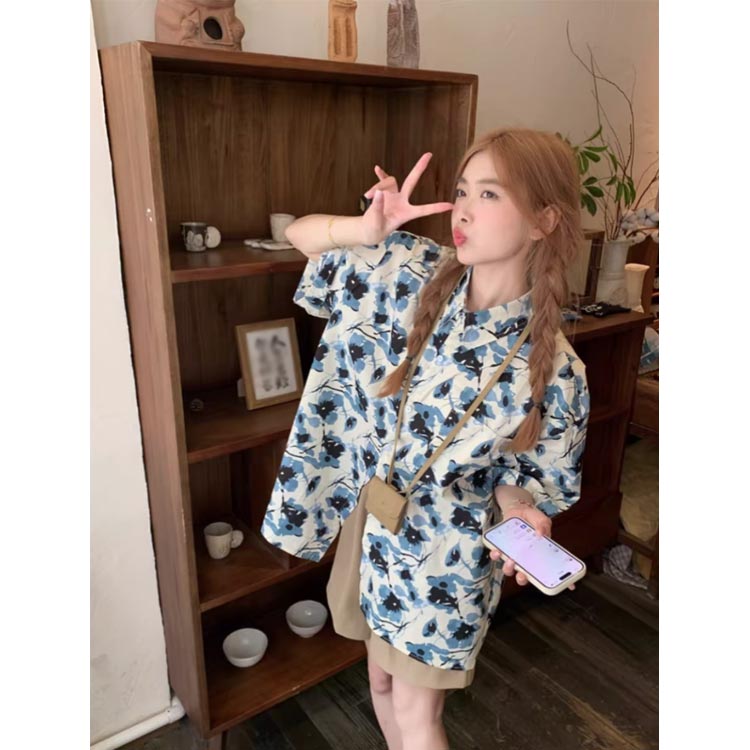 レディース 夏 ハワイシャツ ブラウス 花柄 シャツ 開襟シャツ 前開き 薄手 羽織り 海 ボタニカル かわいい 五分袖 トップス カジュアルシャツ 日焼け止め服 ゆったり プリント 半袖 サマーウエア リゾート 旅行 ビーチ 浜辺 旅行 アロハシャツ アロハ おしゃれ